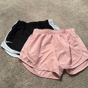 Nike shorts size small in black and pale pink